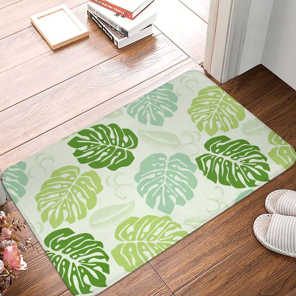 Sommerlicher tropischer Blätterteppich mit Monstera-Blättern, geeignet für Wohnzimmer und Schlafzimmer, Fußmatte, hawaiianische Blatt-Bodenmatte