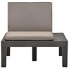 Garden Lounge Chair with Seat Cushion Plastic Anthracite
