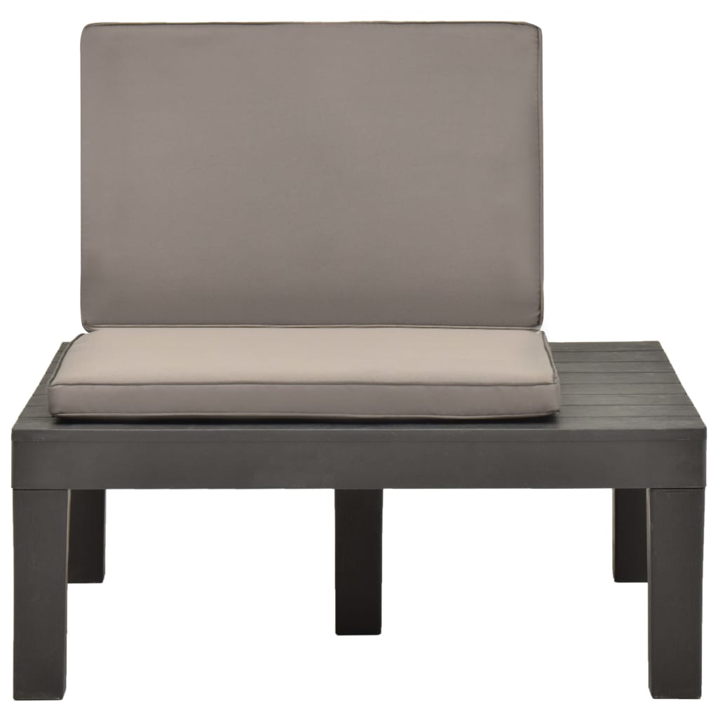 Garden Lounge Chair with Seat Cushion Plastic Anthracite