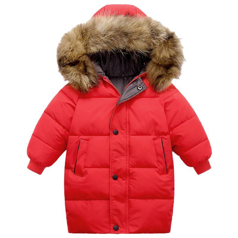 1-10 Years Kids Winter Hooded Mid Length Coat Cotton Down Jacket 100