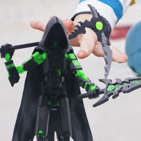 3D Baskılı Aksiyon Figürü Seti Çok Eklemli Hareketli Pelerinli Ölüm Süsü Aksiyon Figürü DIY Aksesuarlarıyla Masaüstü Dekoru Çocuklar İçin Oyun Severler