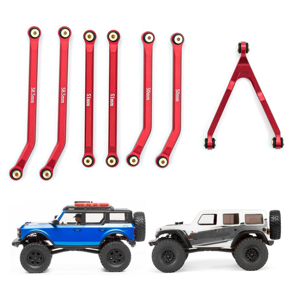 RC Car High Clearance Chassis Links Sets Aluminum Alloy Rod Replacement for 1 24 Axial SCX24 C10 Bronco JEEP RC Car