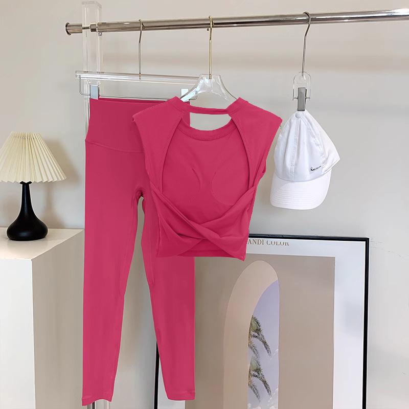 Dámské tílko na jógu bez zad Spring-Summer - Bez rukávů, s pevnými košíčky, přiléhavé sportovní oblečení