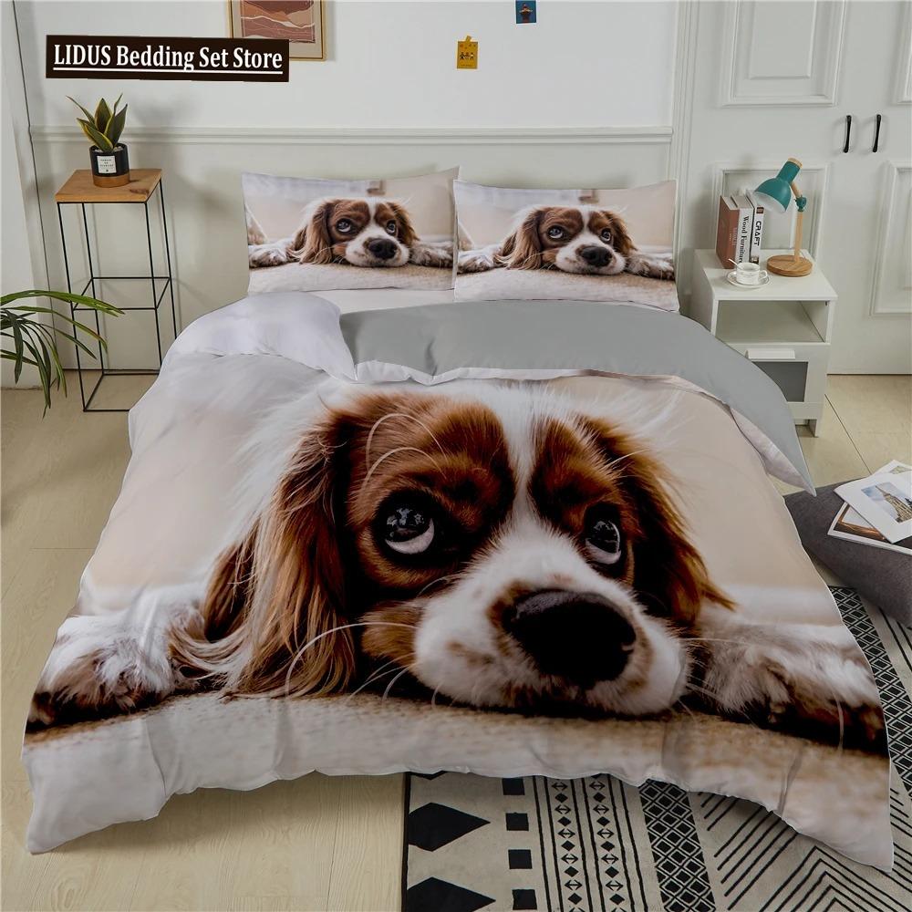 French Bulldog Duvet Cover Set Puppy Bedding Set Bedclothes With Pillowcase Single Double King Queen Size