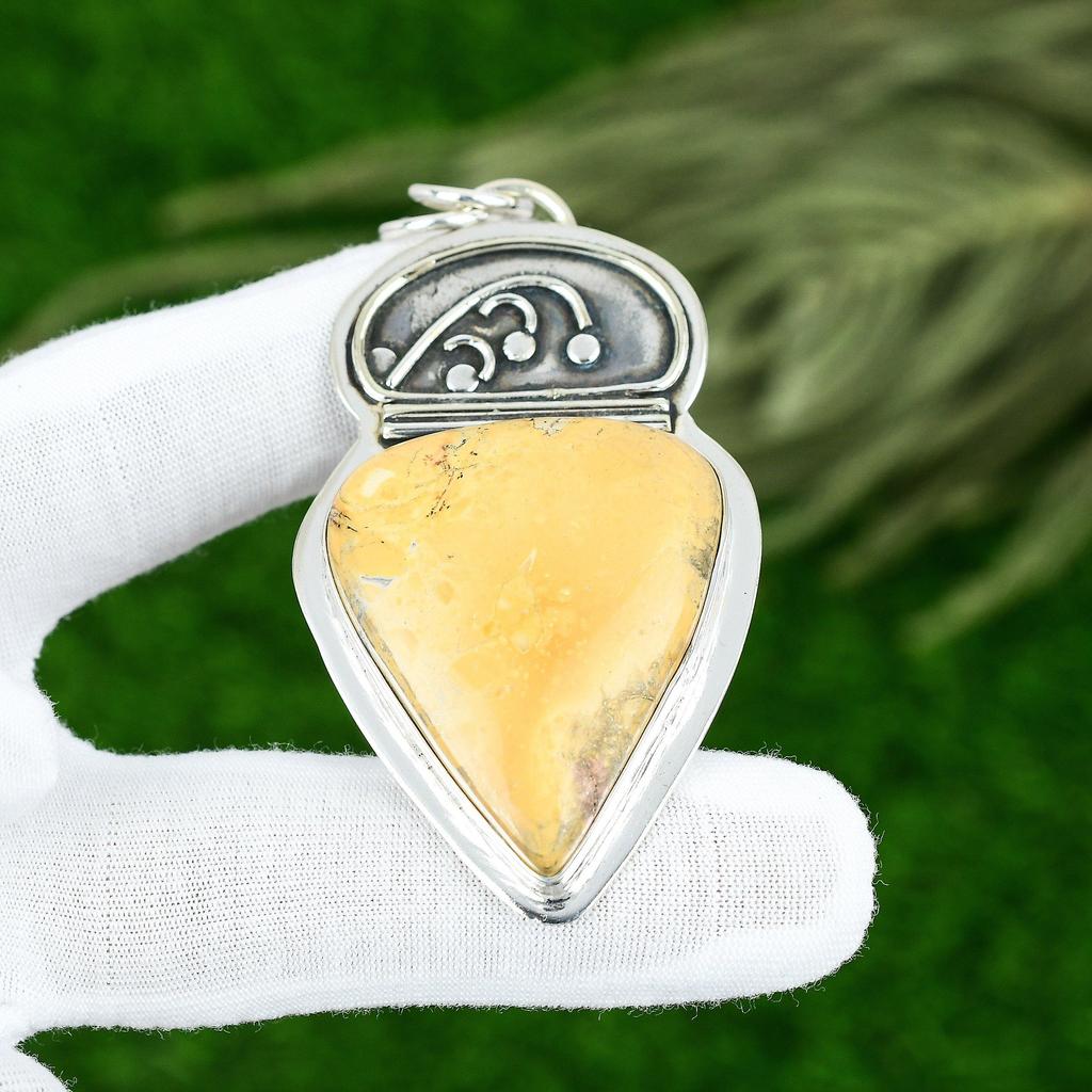 Sisters Day Deal Maligano Jasper Gemstone Wedding Pendant 925 Sterling Silver