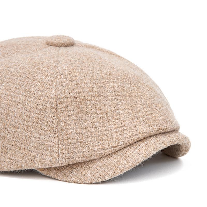 Autumn Winter Warm Beret British Newsboy Cap Retro Octagonal Cap Men's Forward Cap Painter's Cap