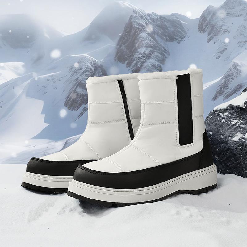 Winter outdoor women's shoes fashion large size women's outdoor sports snow boots velvet warm medium tube large cotton shoes