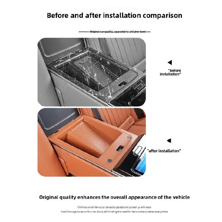 Suitable for Mercedes-Benz W223 S400L/S450L rear armrest silicone storage box S480 storage interior supplies  +