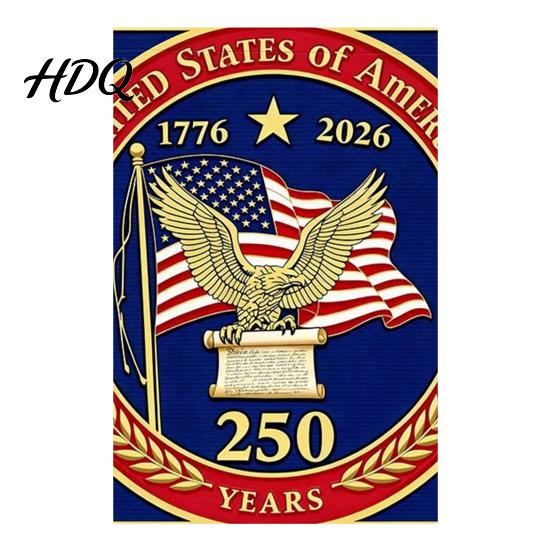 250th Anniversary Flag America Garden 250 Years of Freedom Patriotic Banner Outdoor Decoration 4th July Yard Sign for Independence Day Memorial