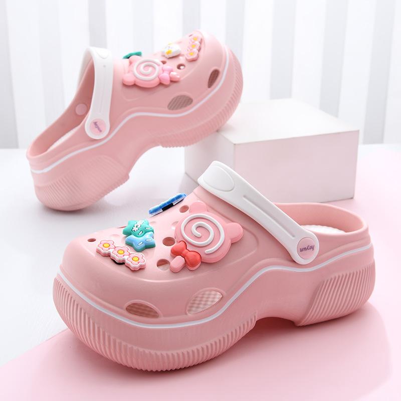 Spring and summer women's hole shoes non-slip round head wear-resistant fashion solid color leisure outdoor beach