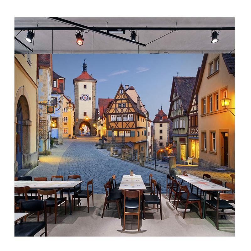

3d Wallpaper European Style Architecture Town Street Scenery Wall Mural Bedroom Living Room Room Decoration 200 cm(W) x 140 cm(H)