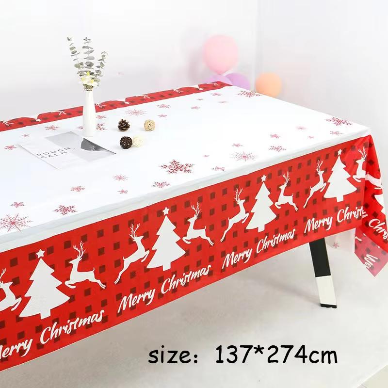 Christmas Style Disposable Tablecloths Winter Festival Tablecloth Snowflake Elk Christmas Party Tablecloth Christmas decorations