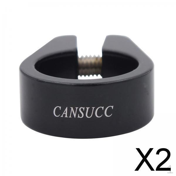 Heavy-Duty Seat Post Clamp, 24mm Tube Clamp for Saddle, BMX Replacement Parts, Set of 2, Black