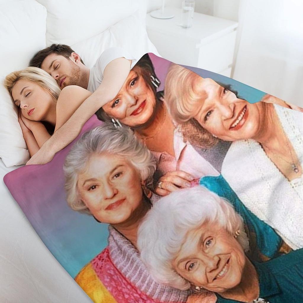 Best Squad Stay Golden Girls Throw Blanket For Decorative Sofa Custom Soft Plaid Plush Blankets