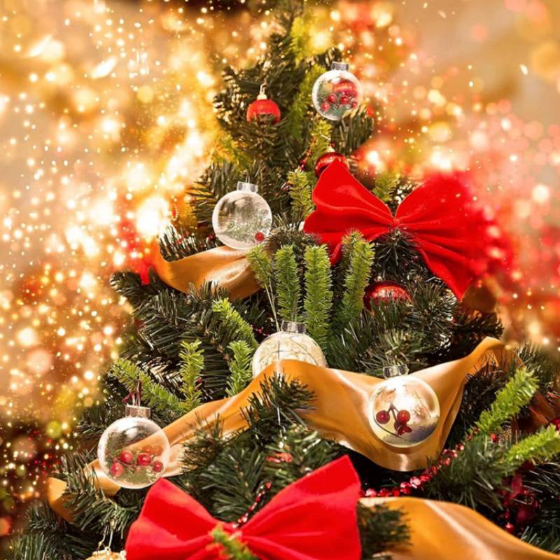 Decoration Christmas 12pcs Transparent Plastic Ball Festival Pendant Decoration