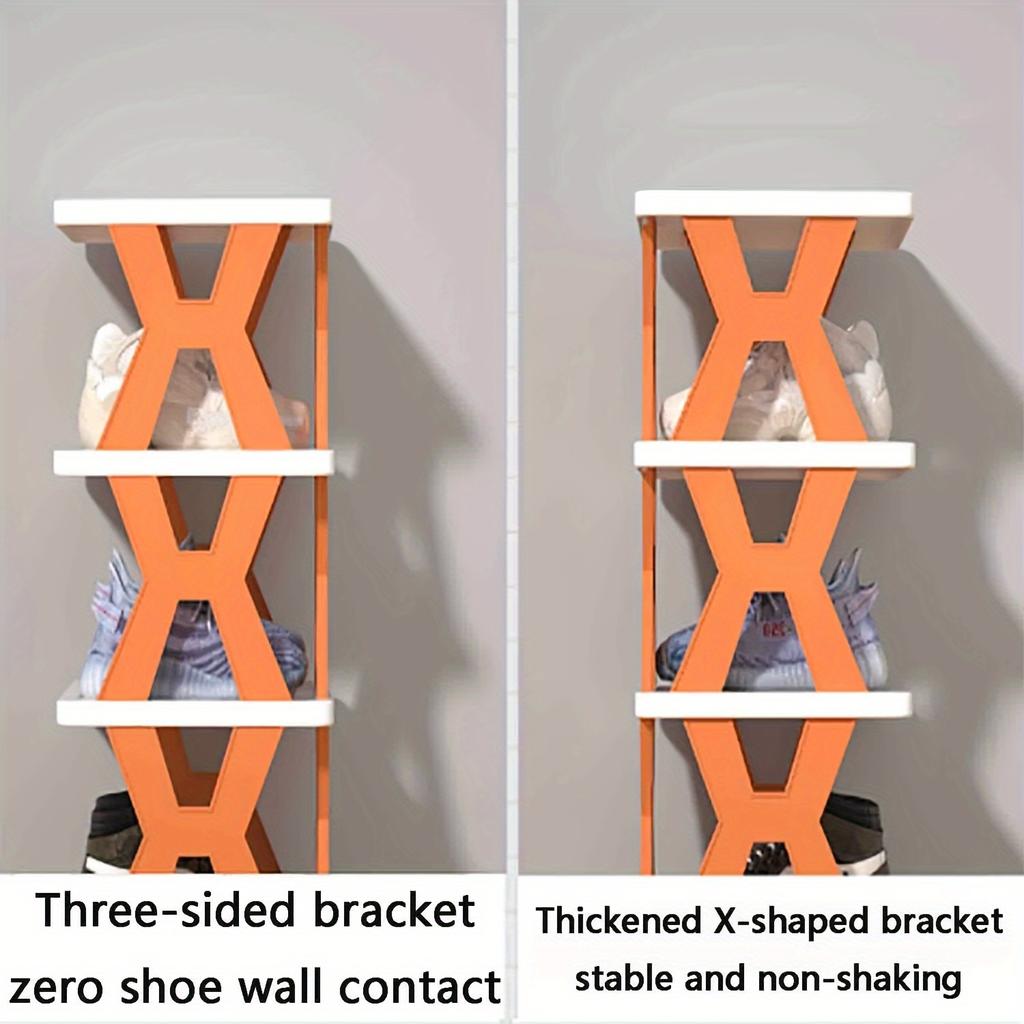 3-Tier Folding Shoe Rack Narrow Corner Vertical Space Saving Multifunctional Free Standing Shoes Storage Organizer Shoe Shelf147