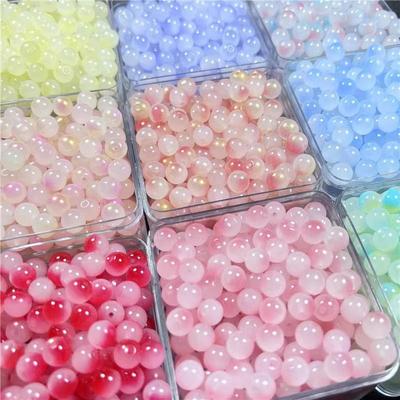 8mm Handmade Two-Color Glass Beads for DIY Gradual Bracelet and Necklace Accessories