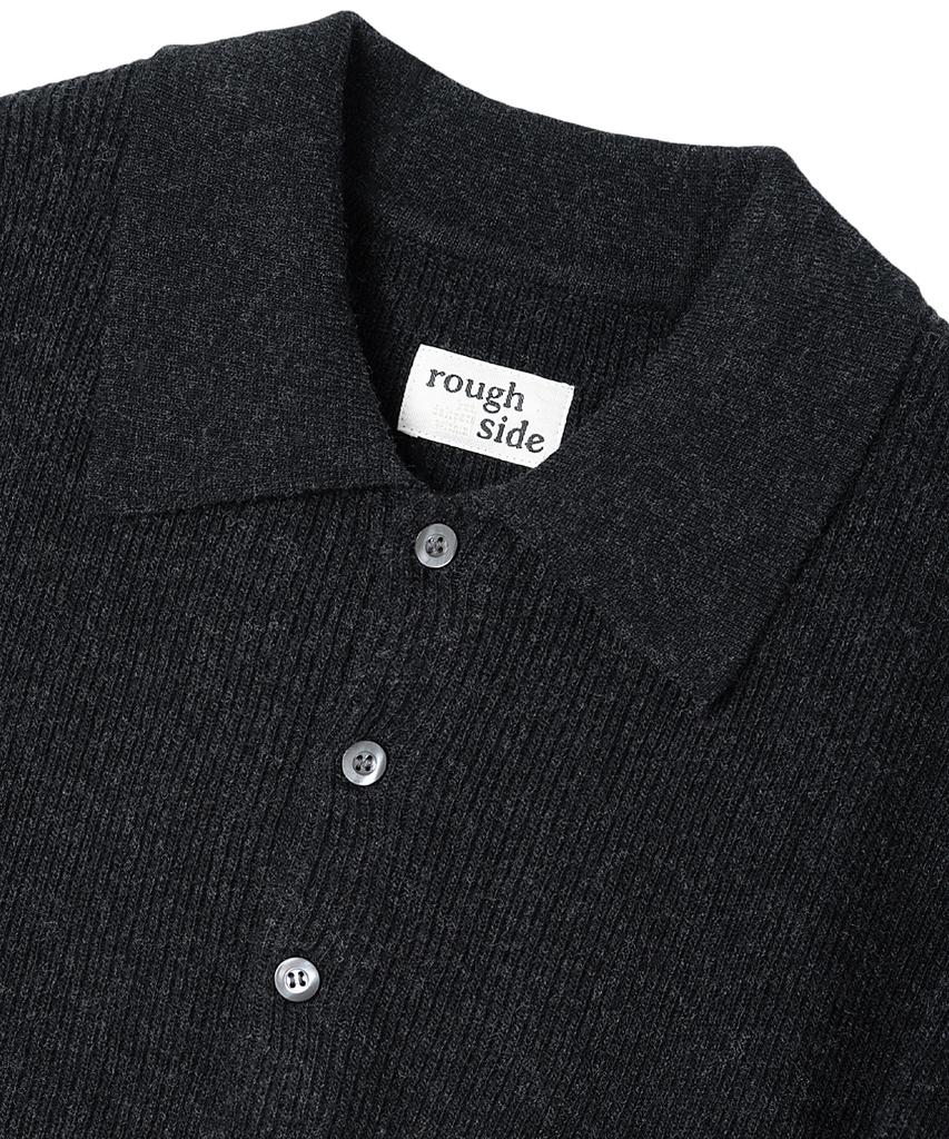 Leopeusaideu Collar Knit Ash Black