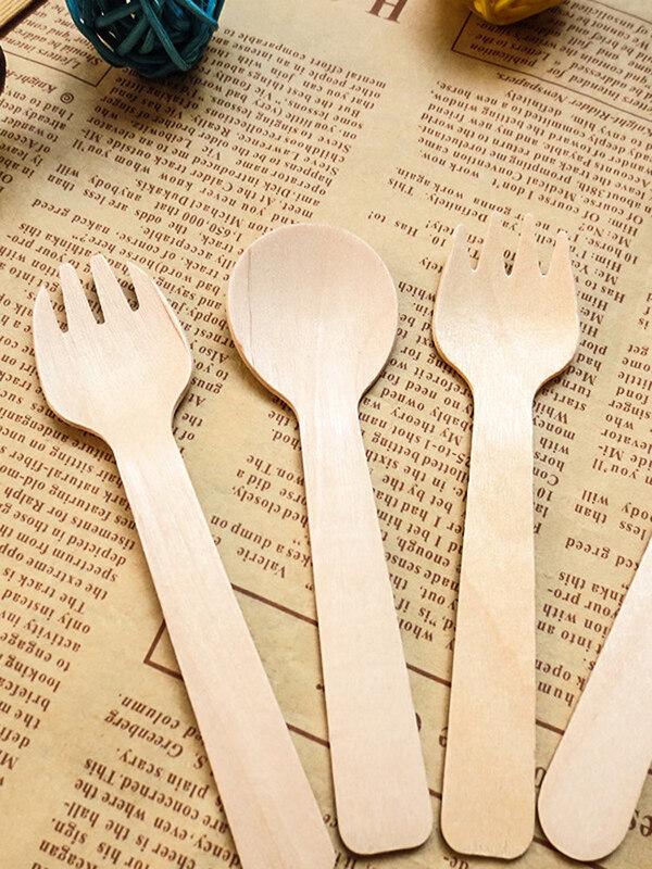 ZISIZ Disposable Long-Handle Paper Spoon