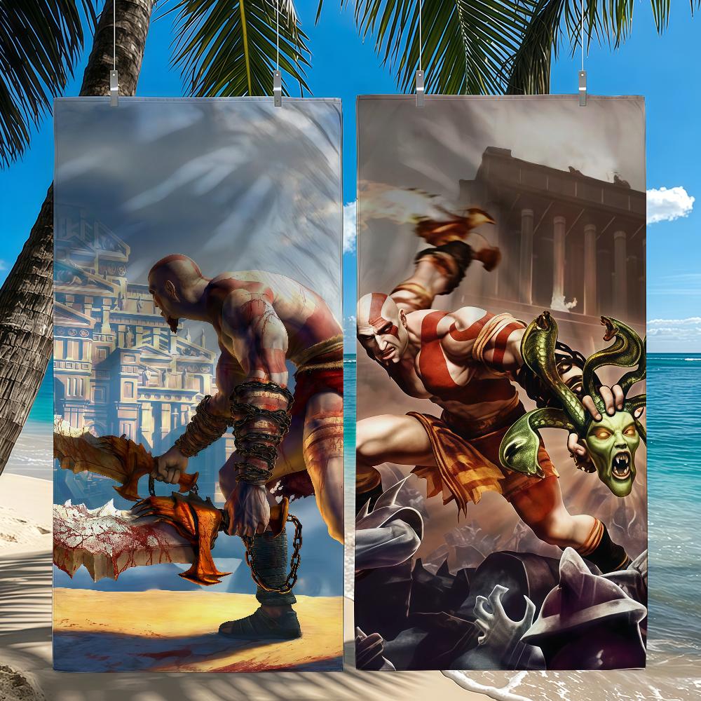 Game G-God Of War Towel Beach Shower Bath Travel Lightweight Skin Friendly for Pool Camping Cruise Summer