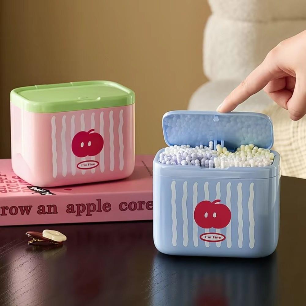 Automatic-Lift Swab Storage Box Dustproof Sealed Makeup Pad Organizer No-Drilling Multi-function Desktop Container For Bathroom