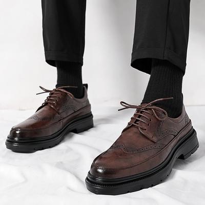 FashionLuxury Brand Handcrafted Mens Oxford Shoes Genuine Calfskin Leather Brogue Dress Shoes Black Classic Business Formal Shoes Man
