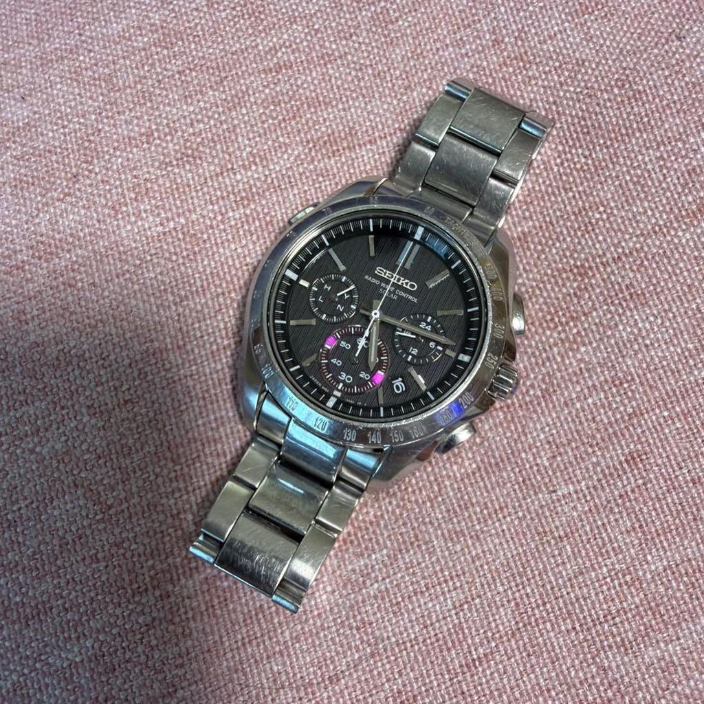 Used SEIKO Brights Solar Radio 8B82-0AE0 Men's Watch