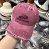Versatile grinding broken hat covering washed cotton soft top baseball hat women's spring and autumn couple cap showing thin trend