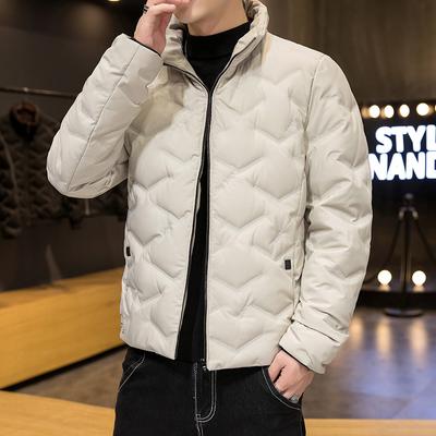 Zimní nová péřová bunda pánská korejský styl ležérní stojáček bunda pánská bílé kachní peří teplé topy pánské oblečení