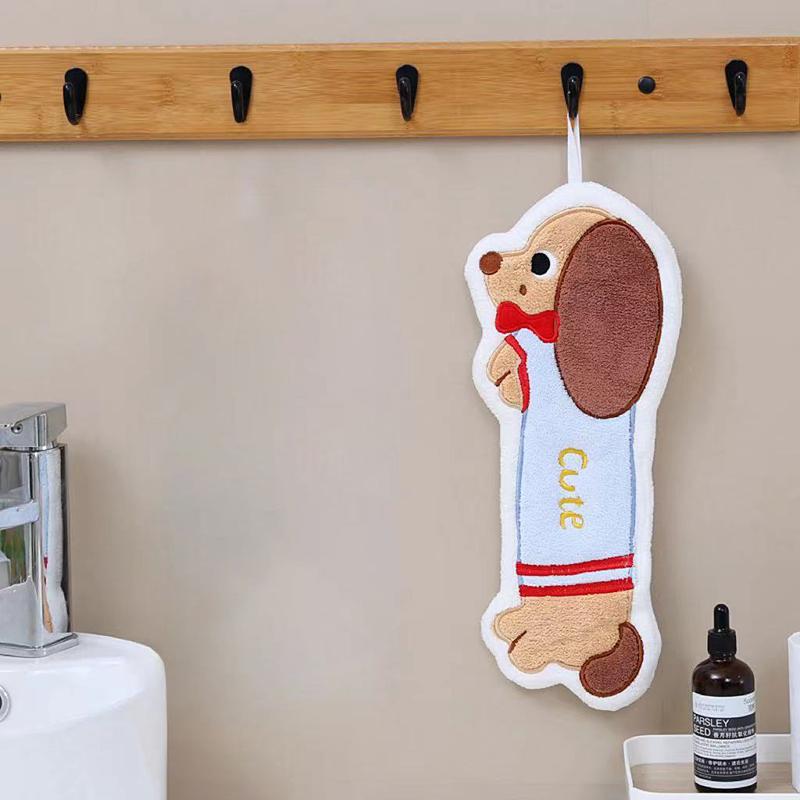 

Кухонное полотенце для рук Такса Бытовое подвесное Коралловый флис Супервпитывающее Не оставляет ворсинок Полотенце для ванной синий