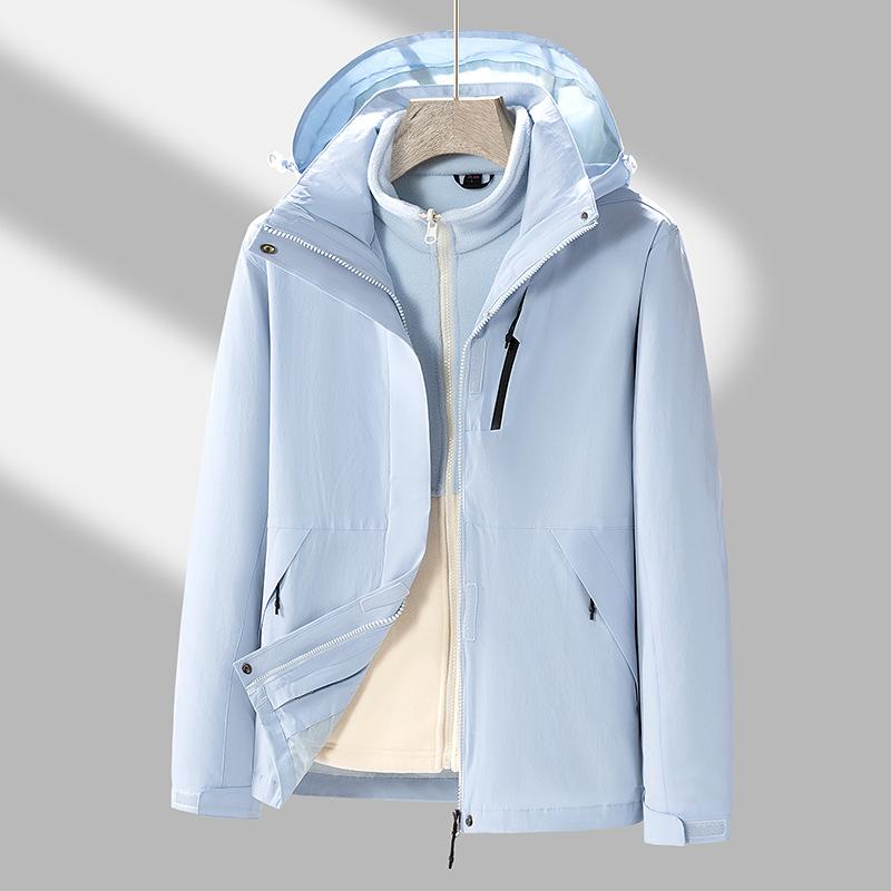 

2023 осень и зима новая куртка три в одном для активного отдыха водонепроницаемая, ветрозащитная и грязеотталкивающая куртка модная парная для активного отдыха 4XL