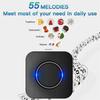 Wireless Doorbells,55 Melodies 5-level Volume And,ip55 Waterproof,with 300 Meters,led Flash,plug-in-black