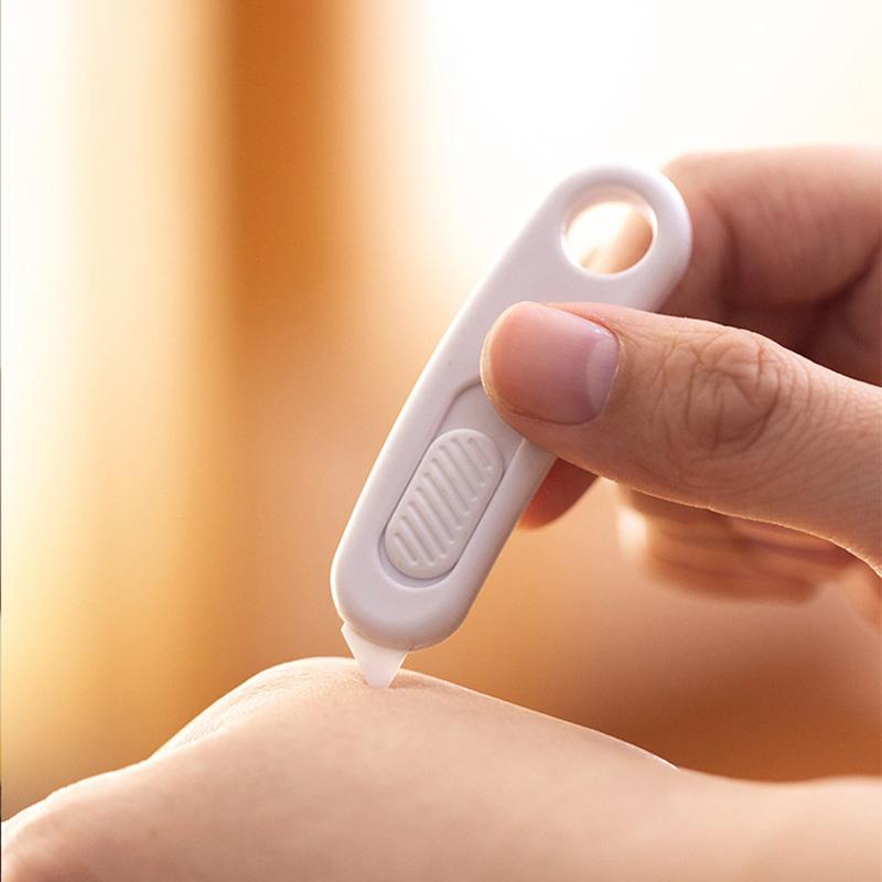 Portable Mini Ceramic Utility Knife Safe Blades Box Packaging Opener Cutting Tools With Keychain Hang Hole With Magnetic Suction