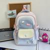 Schoolbag Japanese High-value Ins Plaid Girl Style Backpack Dopamine Contrasting Color College Style Primary and Secondary School Backpack