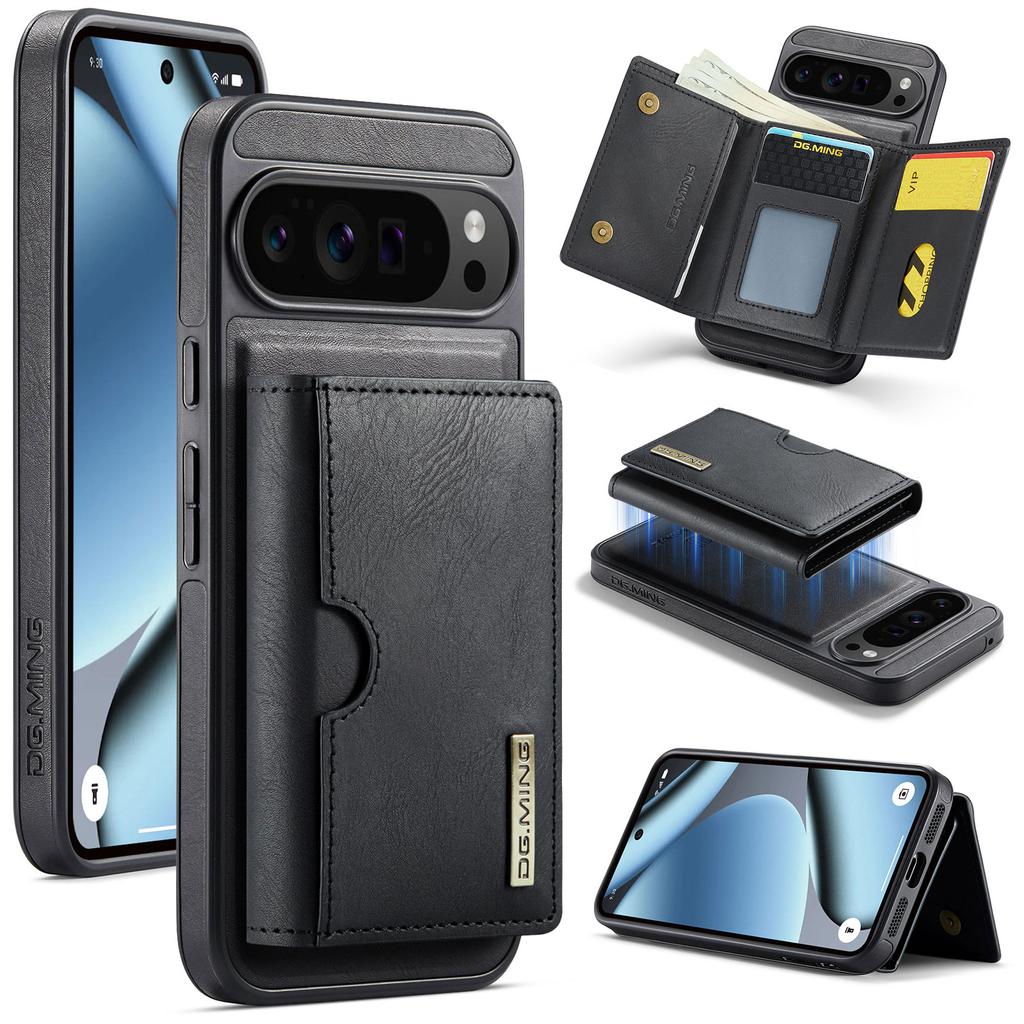 DG.MING M6 Series For Google Pixel 10 Pro XL Case Magnetic Wallet PU + PC + TPU Phone Cover