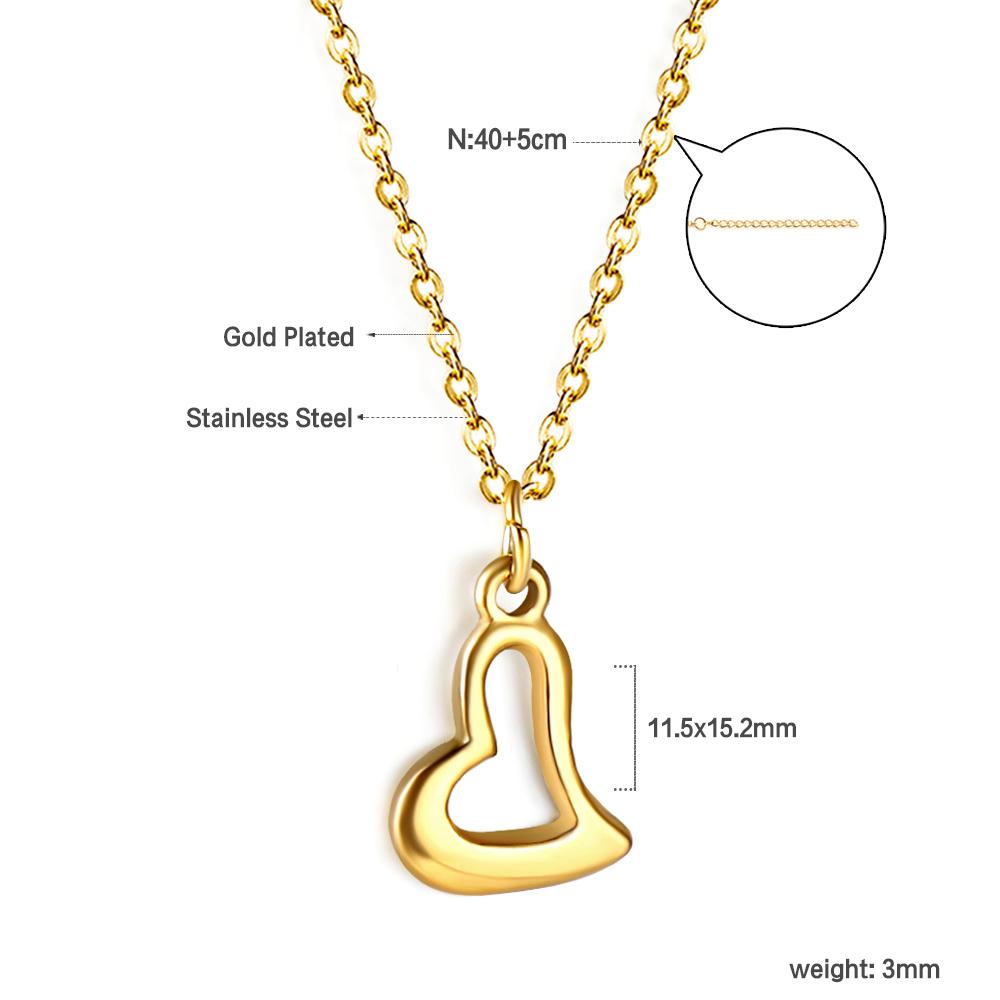 Dainty Shell Jewelry Gold Plated Necklace Women Custom Engraving Pendant Necklace Fashion 316L Stainless Steel Heart Necklaces