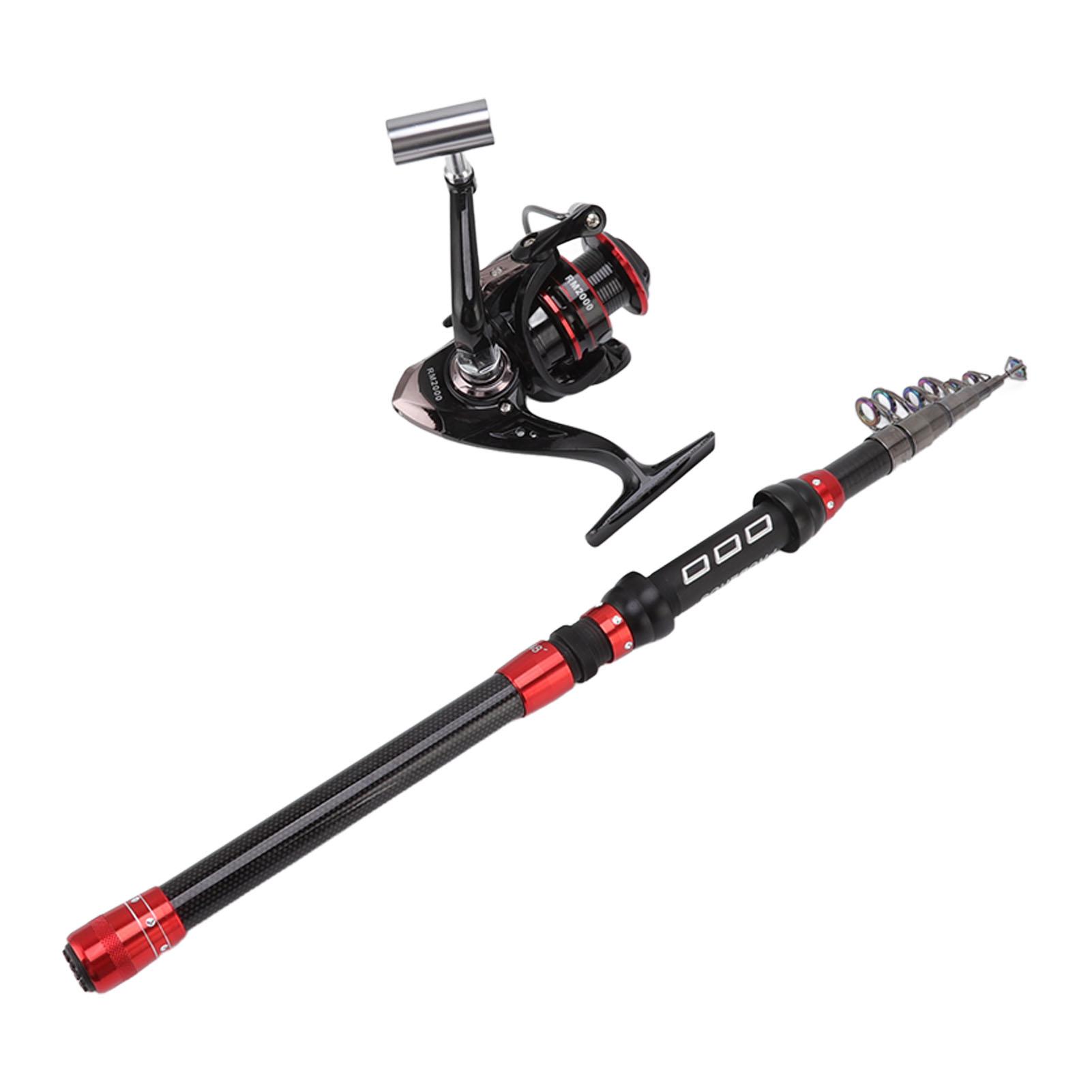 

Lure Rod Set Carbon Telescopic Light Weight Sturdy Portable Fishing Pole Kit with Fishing Reels Fish Bait
