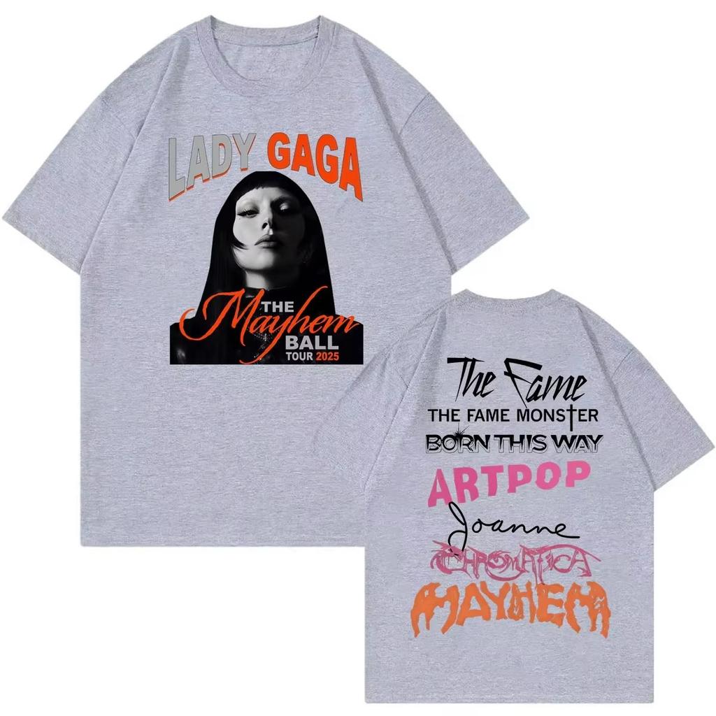 Nuova T-shirt Merch Album Mayhem di Lady Gaga Harajuku Pop Music T-shirt a Maniche Corte Abbigliamento Uomo Donna Moda T-shirt