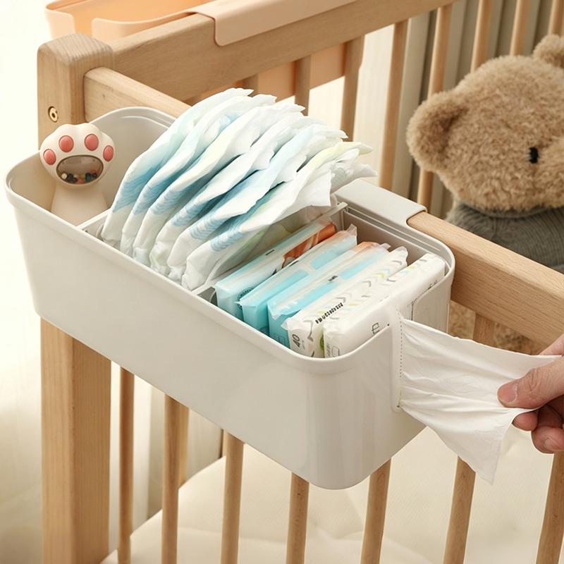 Multifunctional Baby Crib Organizer Newborn Bed Large Capacity Baby Stuff Diaper Storage Box Kids Bedding Hanging Diaper Bags