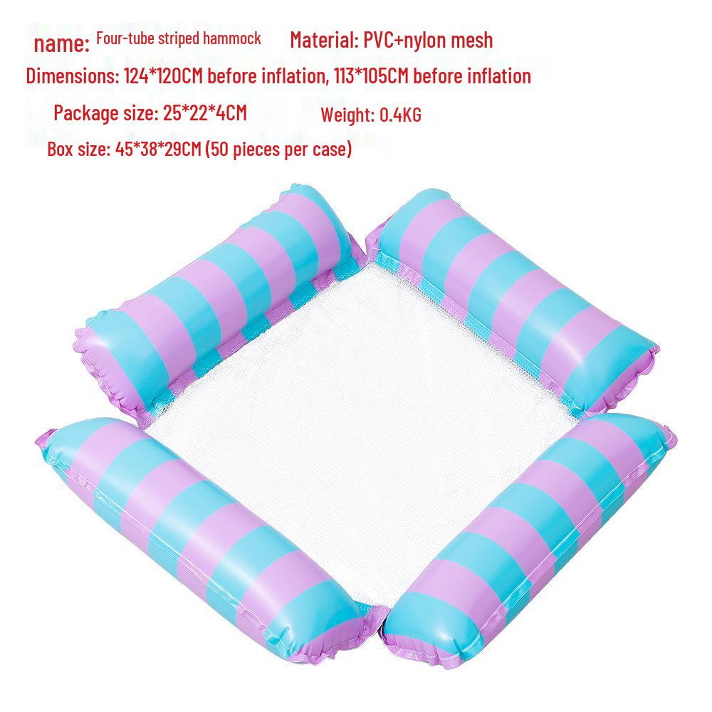 Inflatable Hammock Floating Chair with Backrest - Foldable Summer Pool Party Lounger.