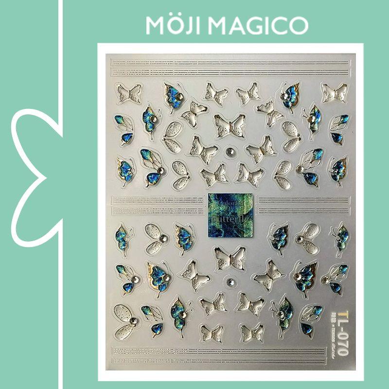 

Qiji Spot Drill Gilding Transparent Jelly Electric Golden Butterfly Three-Dimensional Relief Nail Sticker Waterproof Nail Sticker Tl070 TL070 (point drill transparent jelly stereo)