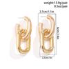 Vintage Geometric U-Shape Link Hoop Earrings for Women Trendy Punk Metal Round Circle Piercing Earrings Jewelry Accessories Gift