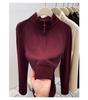 Women's Thickened Double-Sided Fleece Half-Zip Sweatshirt for Autumn and Winter