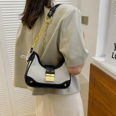 Vielseitige hochwertige Textur Damen Halbmondtasche Damen Neue Mode Ketten Schulter Unterarmtasche Arbeit Pendler Umhängetasche