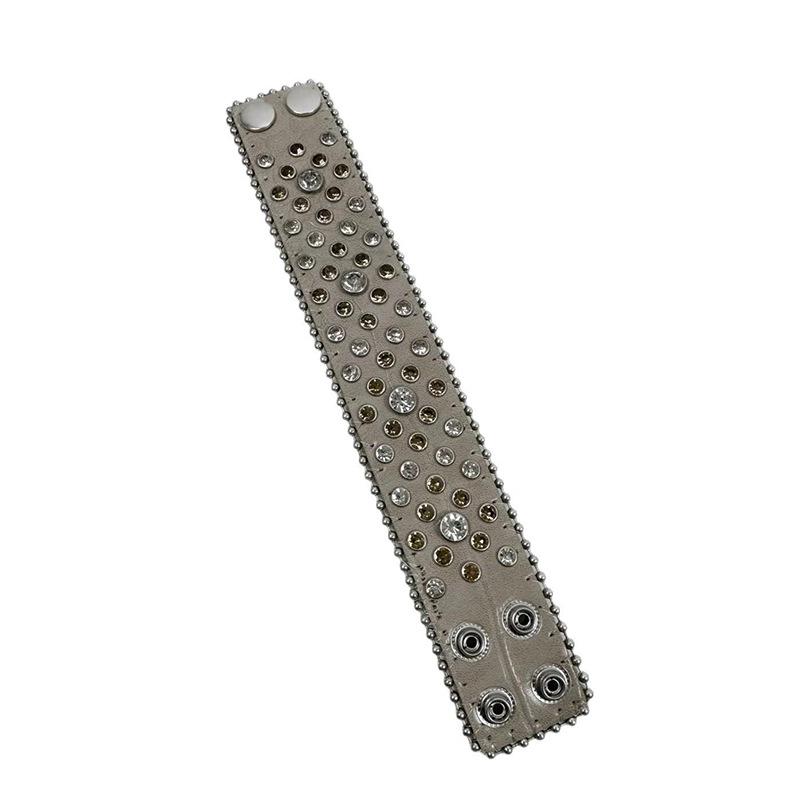 Elegant Gepersonaliseerd Leer Strass Armband - Veelzijdig Ontwerp voor Vrouwen