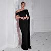 New European and American fashion, elegant and sexy dresses, slanted shoulder single-sleeved pendants, celebrity cocktail evening dresses