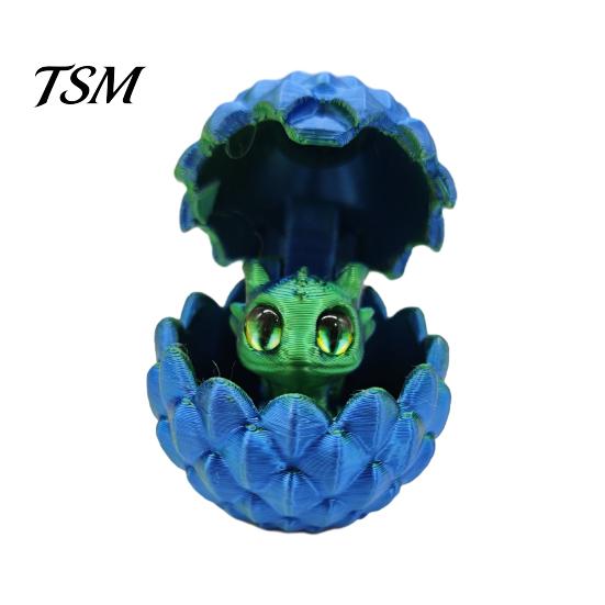 Home Decor Dragon Egg 3D Printed Ornament Vibrant Color Small Size Stress Relief Fidget Toy Adorable Cartoon Statue Sculpture