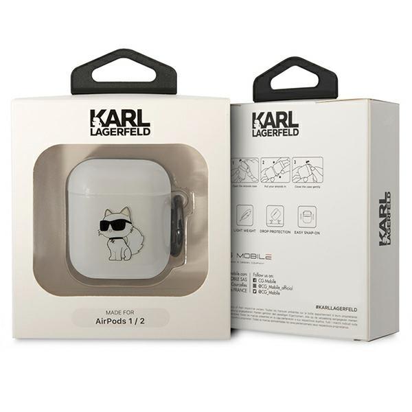 Etui do Apple AirPods Karl Lagerfeld Ikonik Choupette Przezroczyste