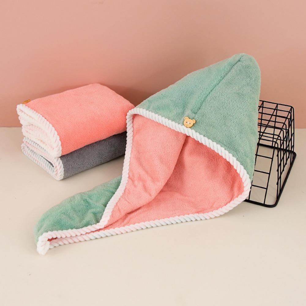 Double Thick Net Red Dry Hair Cap Female Super Absorbent No-blow Wrap Scarf Wipe Hair Towel Shower