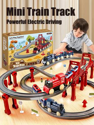 Elektrikli Montaj Raylı Tren Çocuk Eğitim Simülasyon Model Seti Noel Doğum Günü Hediyesi Tren Rayı Oyuncakları